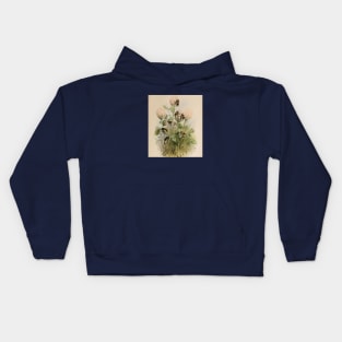 Vintage Bees on Vintage Flowers Kids Hoodie